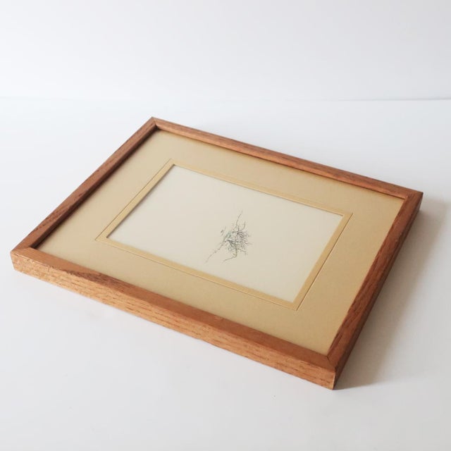Mid-Century Modern Framed Ink and Watercolor Drawing, Winter Landscape by Keith McDaniel For Sale - Image 3 of 8