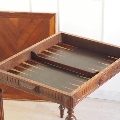 Antique French Walnut Gaming Table with Removable and Rotating Top For Sale - Image 18 of 18