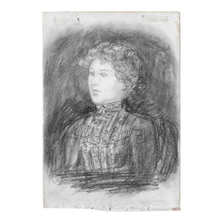 1907 Portrait Drawing of a Lady by Thorne For Sale