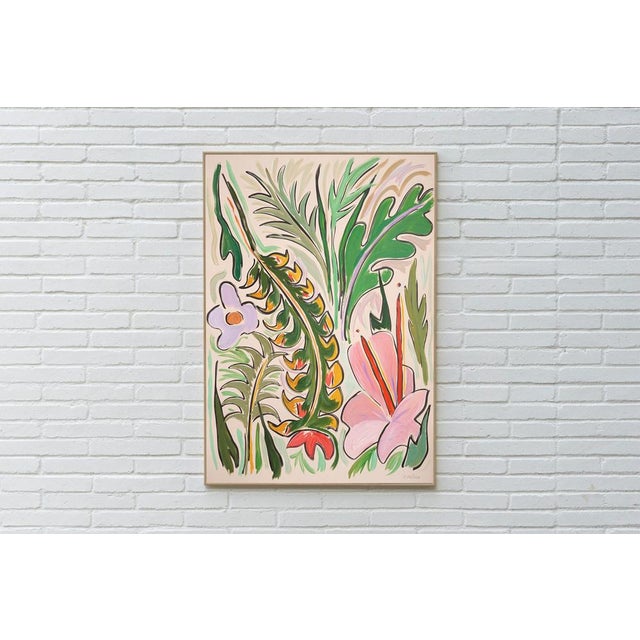 "Rainforest Walk I" is an abstract expressionist painting by Romina Milano where a dance of black gestures unfolds across...