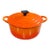 1960's Le Creuset French Enameled Cast Iron Dutch Oven / Cocotte – Flame Orange (2.5–2.75 Qt) For Sale