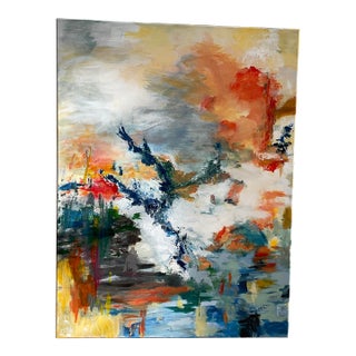Abstract Large Original Acrylic Art on Canvas by M. Miller For Sale
