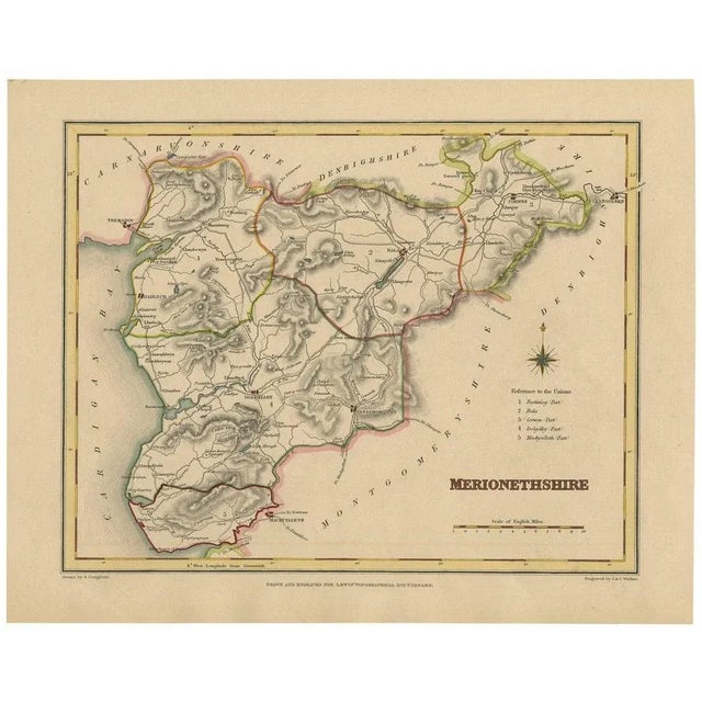 Map of Merionethshire by Lewis, 1844 For Sale - Image 10 of 10