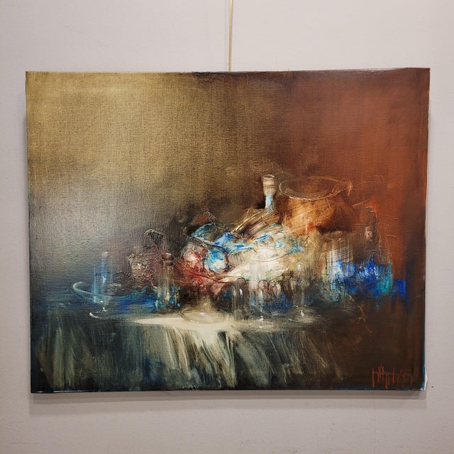 Juan Valenzuela Y Chacón, Still Life with Glass Jugs, 1989, Oil on Canvas For Sale - Image 3 of 18