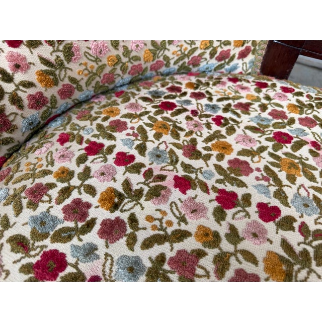 Antique Eastlake Walnut Settee With Floral Upholstery For Sale - Image 14 of 15