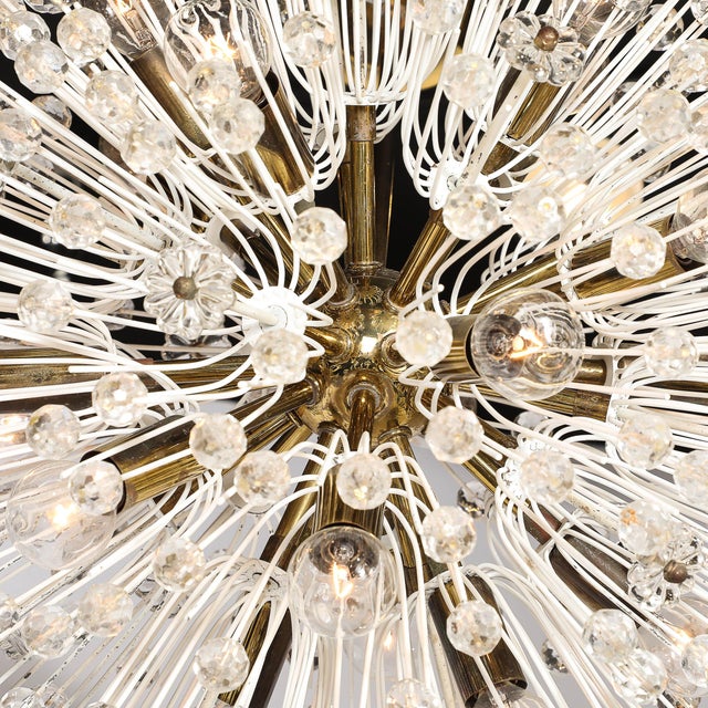 Mid-Century Modern Mid-Century Brass & Crystal Sputnik Chandelier by Emil Stejnar for Rupert Nikoll For Sale - Image 3 of 18