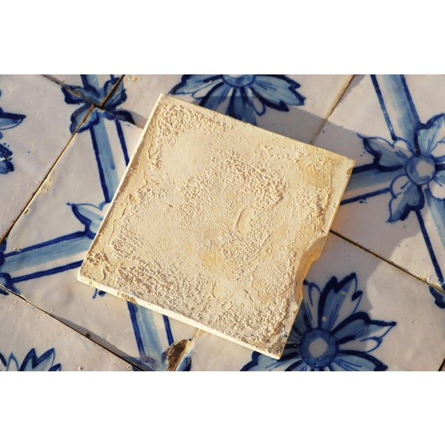 Rare 19th Century Antique Tiles Floral Blue & White Set of Fifty Portuguese For Sale - Image 18 of 18