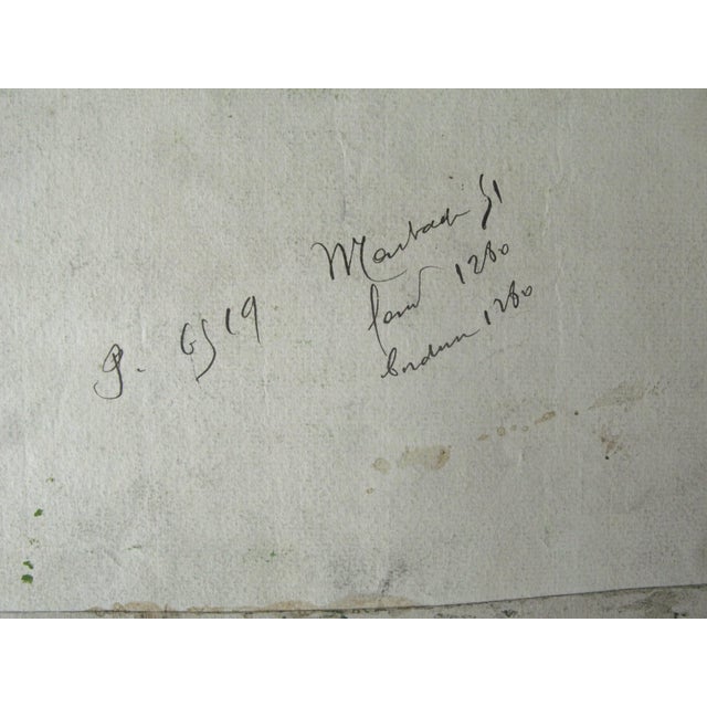 Paper Antique Textile Design Gouache on Paper For Sale - Image 7 of 7