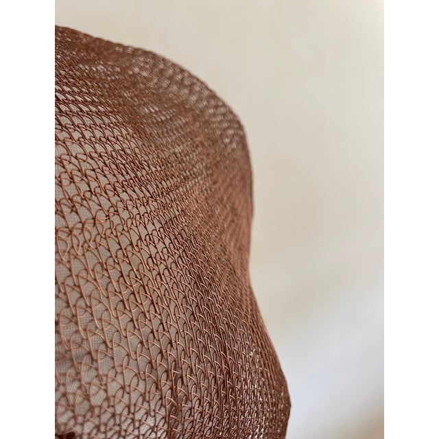 21st Century Handcrafted Knitted Barrel Lamp in Copper Color, D40cm For Sale - Image 12 of 12