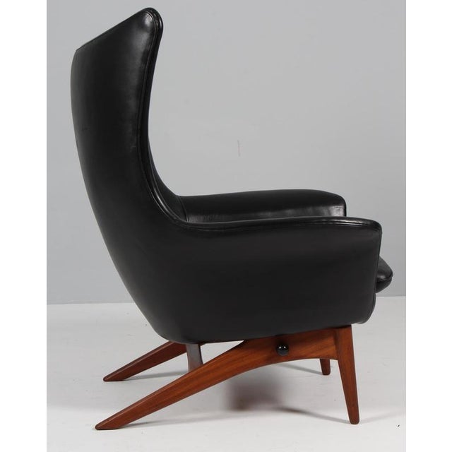 Model 207 Tilt Lounge Chair in Leather by H. W. Klein for Bramin, 1970s For Sale - Image 9 of 10