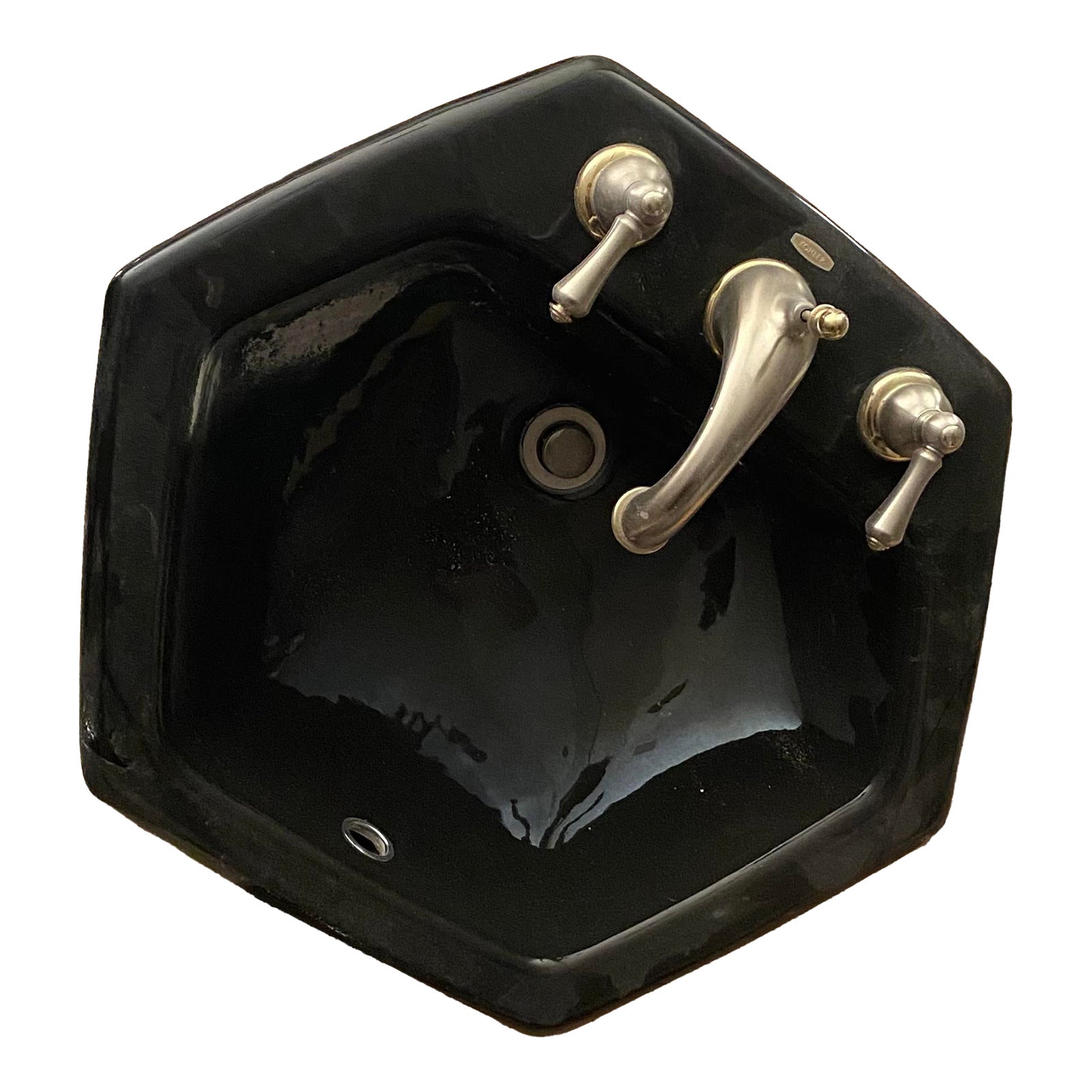 1980s Black Kohler Hexagon Sinks With Faucet Set Chairish