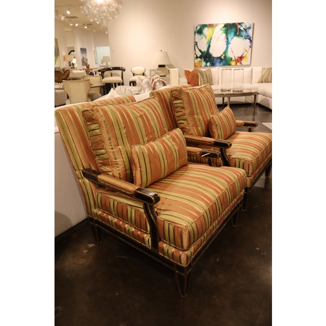 1990s Swaim Silk Bergere Chairs For Sale - Image 13 of 13