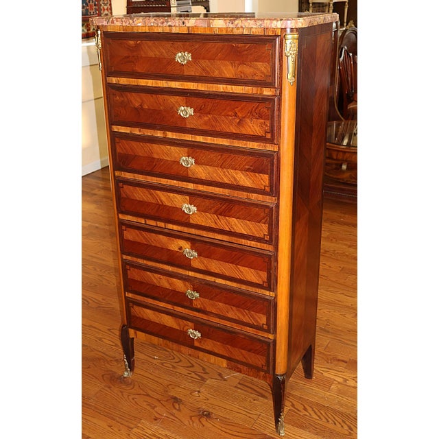 Late 19th Century Late 19th Century French Louis XV Style Kingwood Chest of Drawers Lingerie Chest For Sale - Image 5 of 10