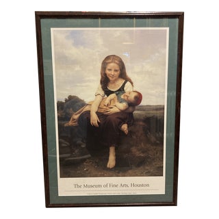 Large La Soeur Aînée Houston Museum of Fine Arts Exhibition Litho Poster for the Arts of Europe, Framed 27 X 38" For Sale