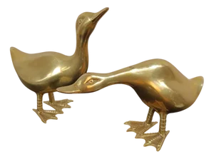 Brass Duck Figurines, 1950s, Set of 2