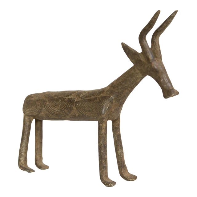 Vintage African Bronze Antelope For Sale