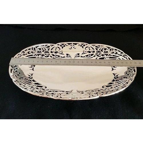 Sterling Silver Pierced Cake Stand from Cooper Brothers, 1942 For Sale - Image 13 of 14