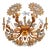 Large Floral Chandelier in Brass and Crystal Glass by Ernst Palme for Palwa, 1970s For Sale