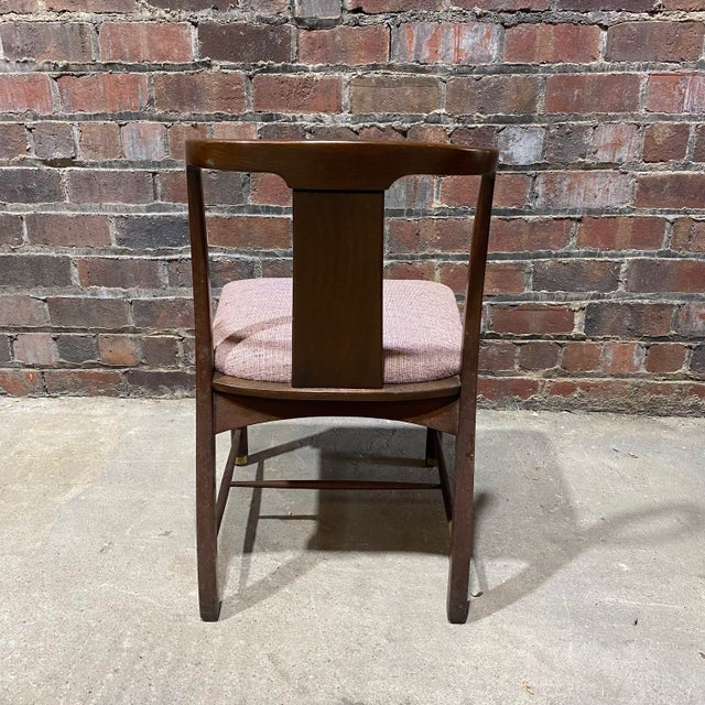 Mid-Century Modern Four Dining Chairs W Purple Fabric For Sale - Image 3 of 7