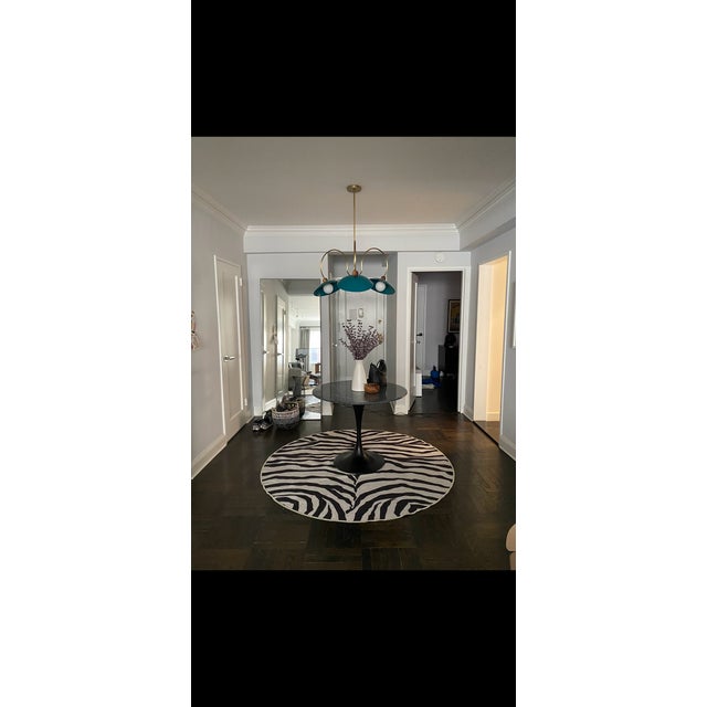 Contemporary Contemporary Blueprint Lighting “Primrose” Chandelier – Teal & Aged Brass – Sculptural Designer Fixture For Sale - Image 3 of 3