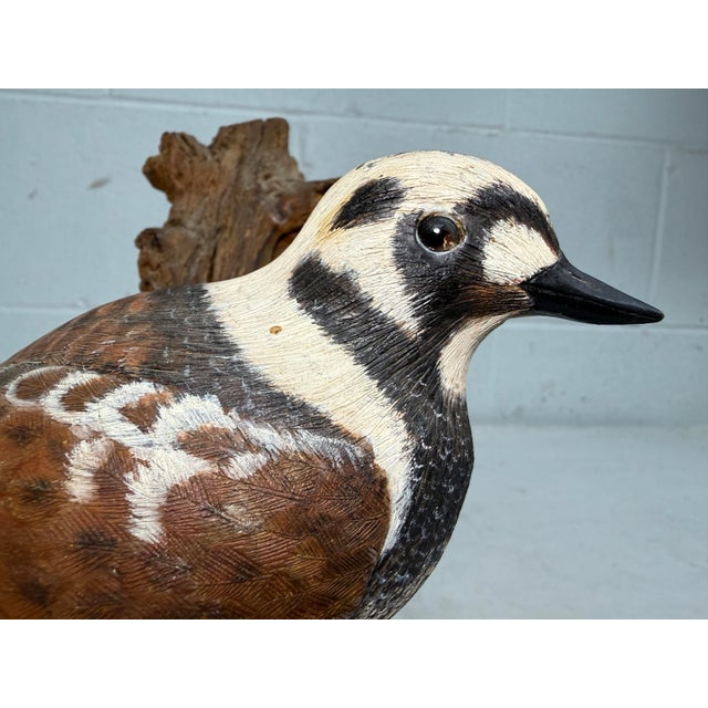Vintage Original Hand Carved Wood Chas Derascavage Bird Decoy Sculpture Statue For Sale In New York - Image 6 of 17