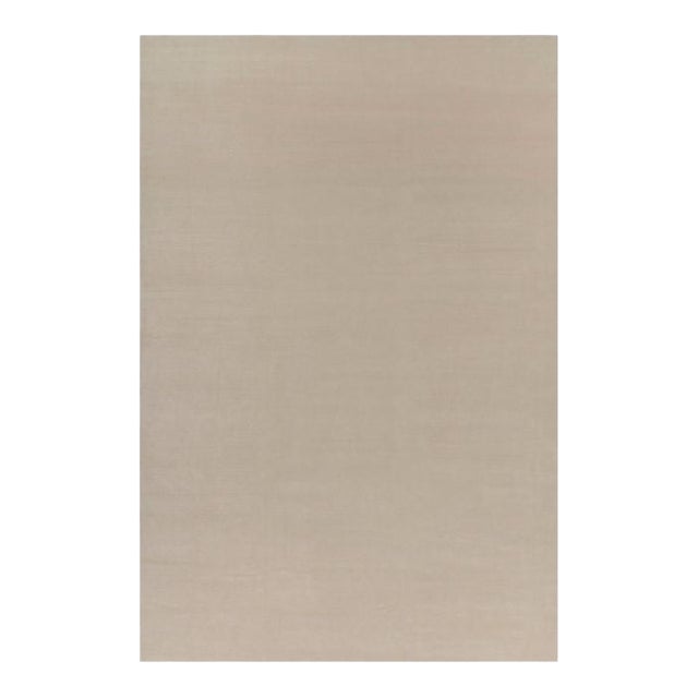 Rug & Kilim’s Oversized Contemporary Textural Solid Rug in Cream and White Tones - 12x18 For Sale