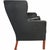 Børge Mogensen 2-seater Kupe sofa upholstered in original black leather, and with mahogany legs. The sofa is from the...