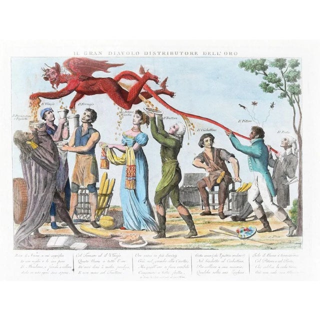 Il Gran Diavolo Distributore dell'Oro - Original Etching 1815-1850 1815-1850 For Sale - Image 3 of 3