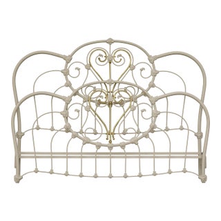 Vintage White King Headboard & Footboard by Elliot’s Designs, Inc. – Classic Elegant Bedroom Set For Sale