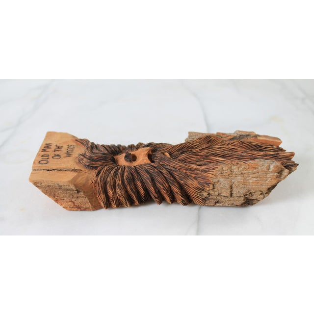 Mid 20th Century Vintage Hand Carved Folk Art "Old Man of the Woods" Wall Hanging For Sale - Image 5 of 8