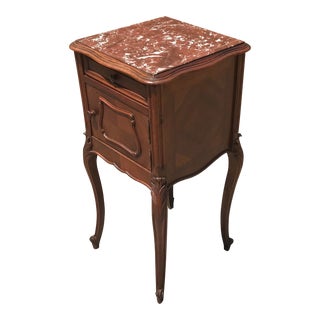 Antique French Marble Top Night Stand For Sale
