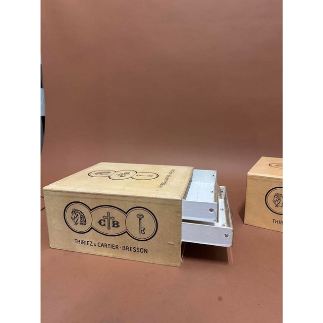Beige Storage Boxes from Thiriez and Cartier-Bresson, 1950, Set of 2 For Sale - Image 8 of 11