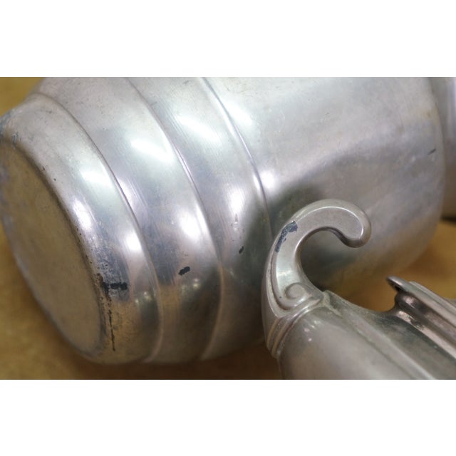 Late 20th Century Pewter Coffee Tea Samovar Service Percolator Creamer Pitcher Sugar Bowl - 4 Pcs For Sale - Image 16 of 18