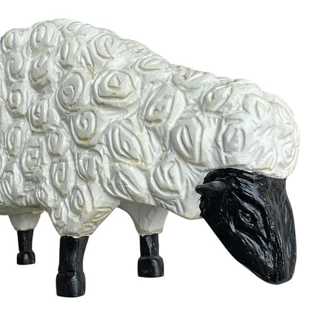 Pair of Stephen Huneck Sheep Sculptures For Sale - Image 9 of 12