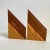 Vintage Wood Bookends Stacked Inlay Brass Geometric Shape a Pair For Sale - Image 11 of 11