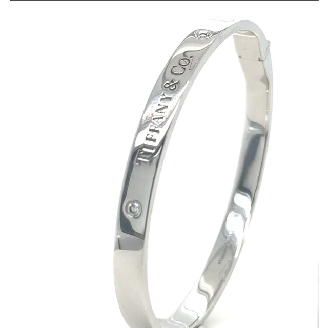 2010s Tiffany & Co Diamond Hinged Bangle 0.10ct For Sale - Image 5 of 6