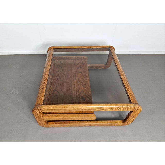 Vintage Coffee Table in Oak by Lou Hodges, 1970s For Sale - Image 10 of 13