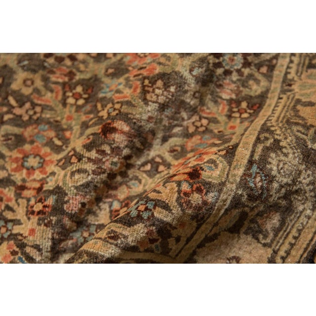 Old New House Vintage Fine Distressed Farahan Sarouk Square Rug Mat - 1'9" x 1'9" For Sale - Image 4 of 8