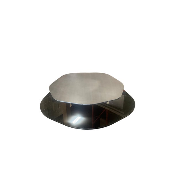 Contemporary Modern Irregular Kaylee Coffee Table in Matte Silver For Sale - Image 3 of 7