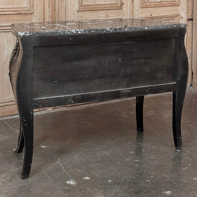 Antique French Chinoiserie Black Lacquer Bombe Commode For Sale - Image 16 of 16