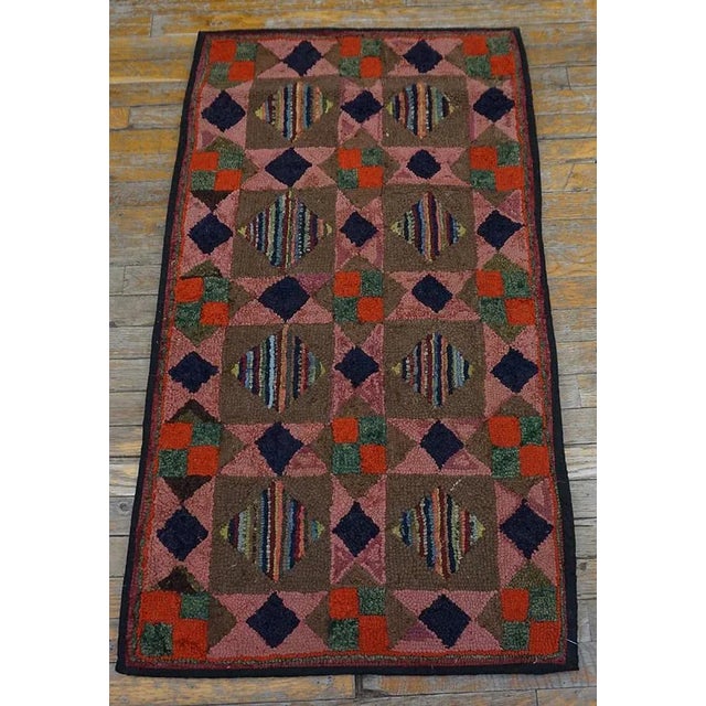 Antique American hooked rug, size: 2'3" x 4'0". General Rug Type: North & South American Specific Rug Type: American...