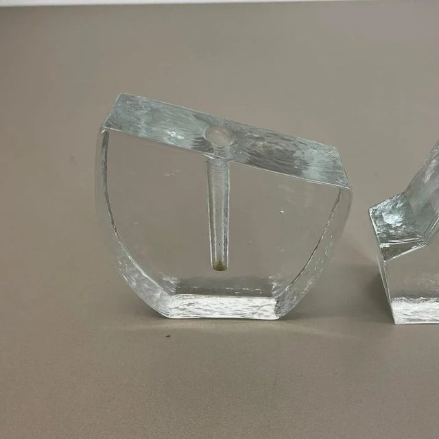 Brutalist German Rock Glass Vases attributed to Peill and Putzler, 1970s, Set of 2 For Sale - Image 6 of 18