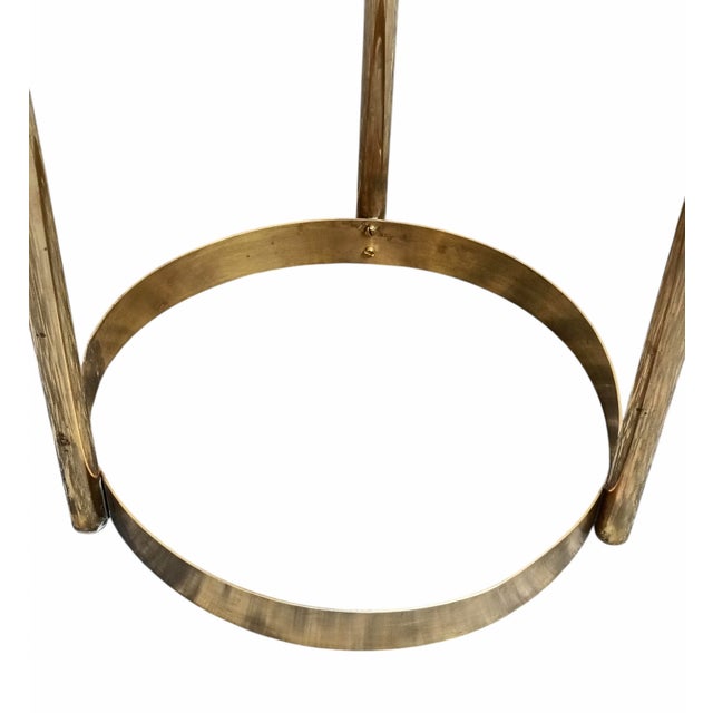 1970s Golden Metal and Blue Fabric Stool, Italy, 1970s For Sale - Image 5 of 8