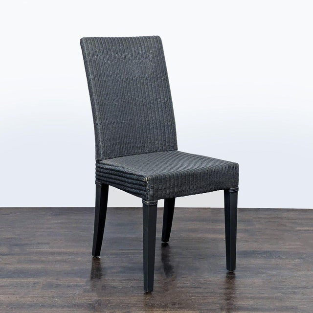 Janus et Cie for Lloyd Loom Furniture Vincent Sheppard sculptural woven Dining Chair. This is a woven paper wrapped wire...