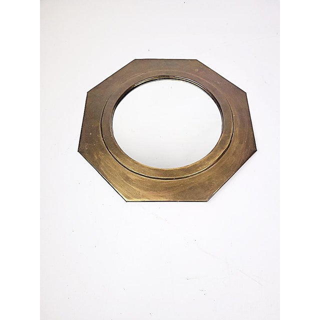 Metal Brass Framed Mirror, 1960s For Sale - Image 7 of 7