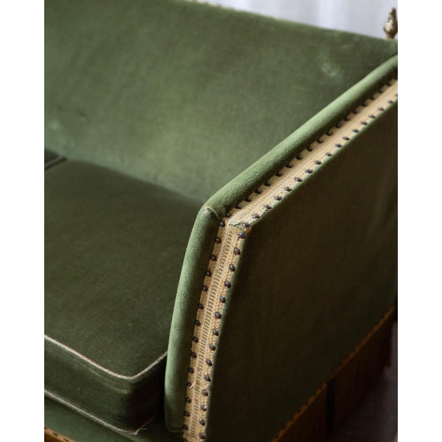 Mid-Century Modern 1940s Deco Style Scandinavian Mohair Sofa For Sale - Image 3 of 14