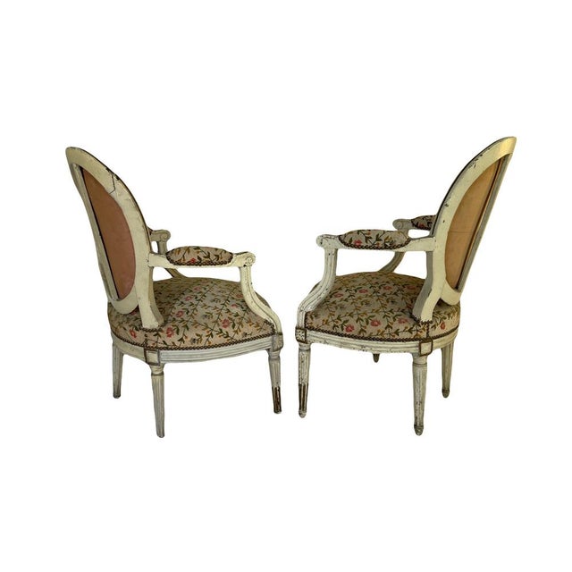 Louis XVI Armchairs, 1900s, Set of 2 For Sale - Image 10 of 13