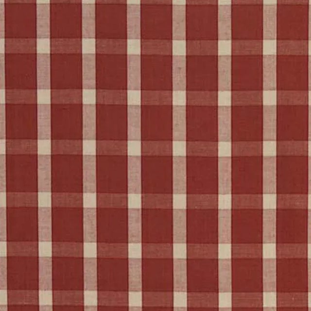 Sample - Schumacher Portsmith Check Fabric in Berry For Sale