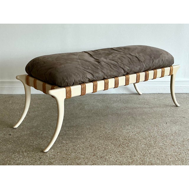 Vintage Saber Leg Bench For Sale - Image 10 of 12