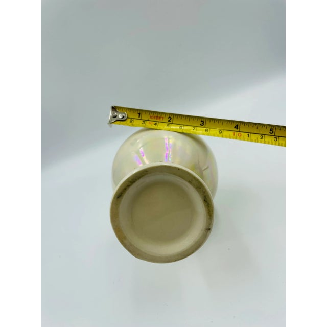 Mid 20th Century Hollywood Regency Iridescent Vase With 22kt Gold Gilt Handle & Accents For Sale - Image 9 of 12